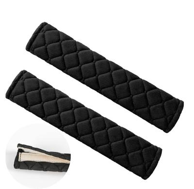 LeTradeJP Seat Belt Covers (Set of 2 / Black) Easy Installation, Soft and Comfortable,