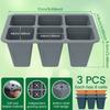 3 Stück Anzuchtschalen 6 Zellen Silikon Anzuchtschale Wiederverwendbarer Gartenbau Anzuchtbehälter mit Drainagelöchern