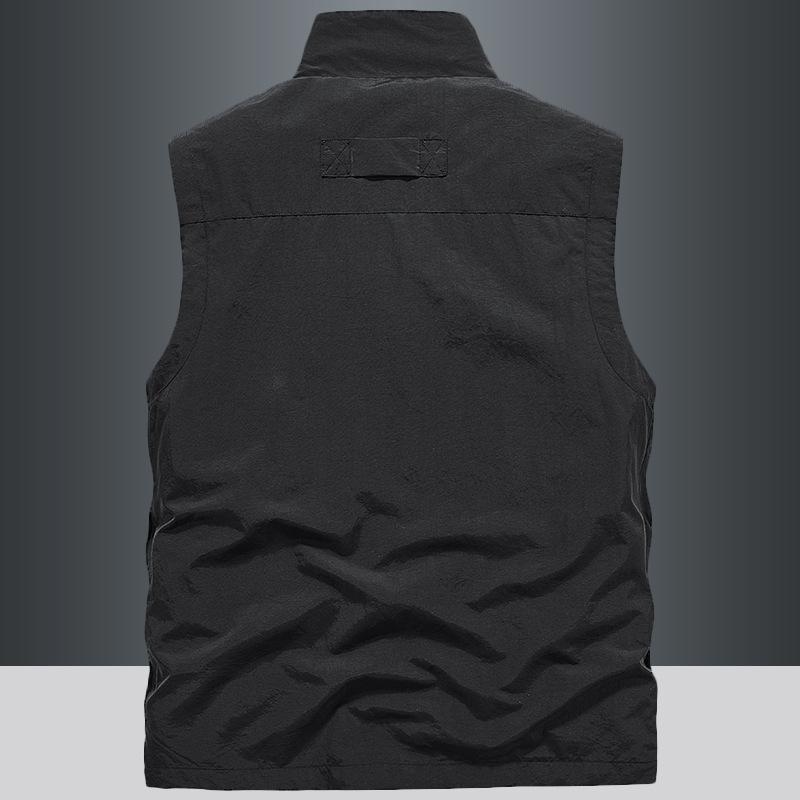 Tooling Vest Men'S Spring And Summer Multi-Pocket Outdoor Vest Stand-Up Collar Vest Fishing Photography Mountaineering Vest Logo