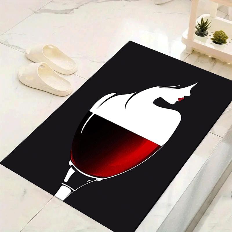 

1pc Red Wine Beauty Pattern Area Rug, Anti Slip Non Shedding Stain Resistant Carpet 60cm by 90cm