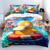 Ensembles de literie Psyduck de dessin animé Ensemble exquis de literie Housse de couette Ensemble couette de lit Décoration de chambre à coucher Cadeau d'anniversaire