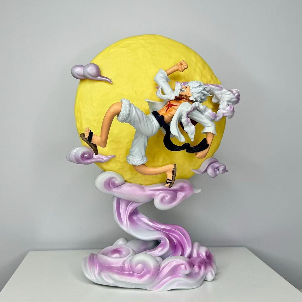 One Piece Nika Luffy Leuchtender Mond Laufender Anime Figur Statue