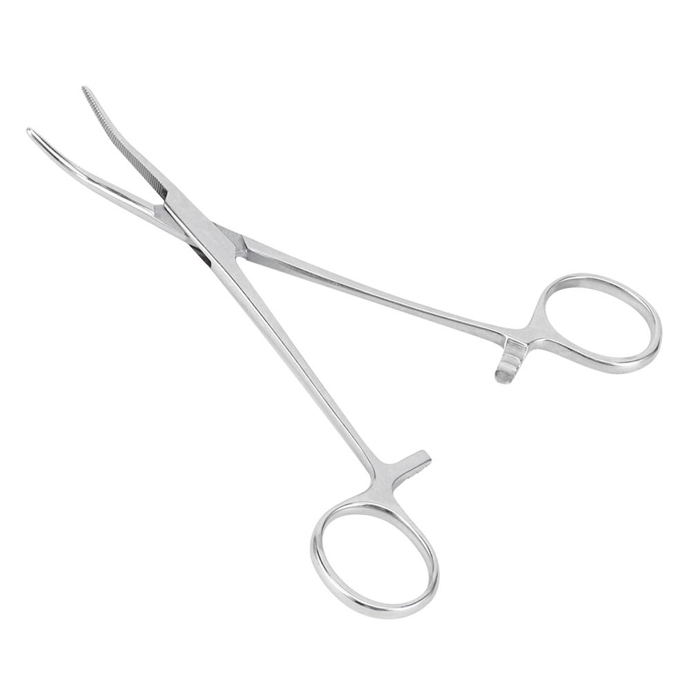 Surgical Haemostatic Hemostatic Forceps Stainless Steel Curved Tip Pliers Pet Hair Tweezers 16cm