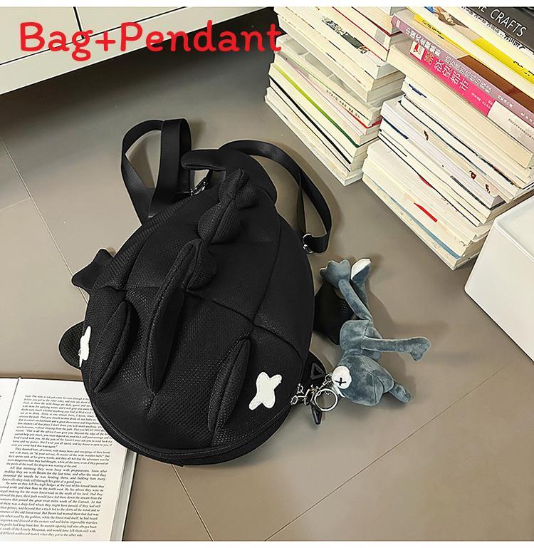 

Рюкзак-акула для подростков и взрослых из водонепроницаемого нейлона с рисунком животного для ежедневного использования чёрный