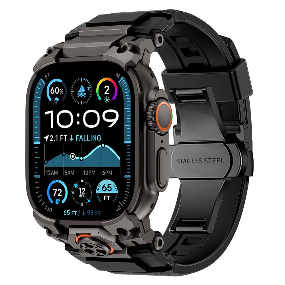 Rubber Sports Band for Apple Watch Band Ultra 3 2 1 49mm Silicone Luxury Strap Butterfly Clasp Bracelet For iWatch Ultra 3 49MM