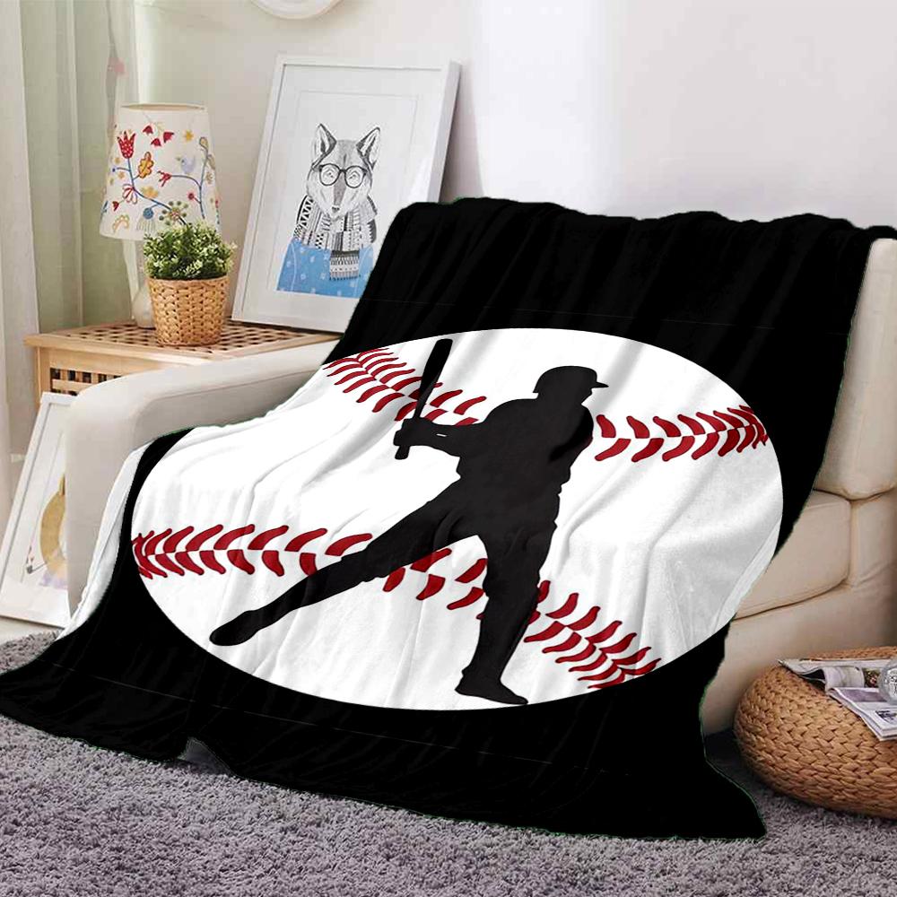 Baseball Theme Printed Blanket - Perfect for Couch, Bed, Travel & Outdoor Use | Machine Washable, Cozy & Durable.
