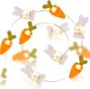 LED Easter Bunny & Egg Copper Wire String Lights