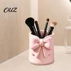 Makeup Brush Organizer Storage Box with Bow Decor, 3D Printed Multifunctional Organizer, Compact Beauty Product Durable Plastic Cosmetic Case