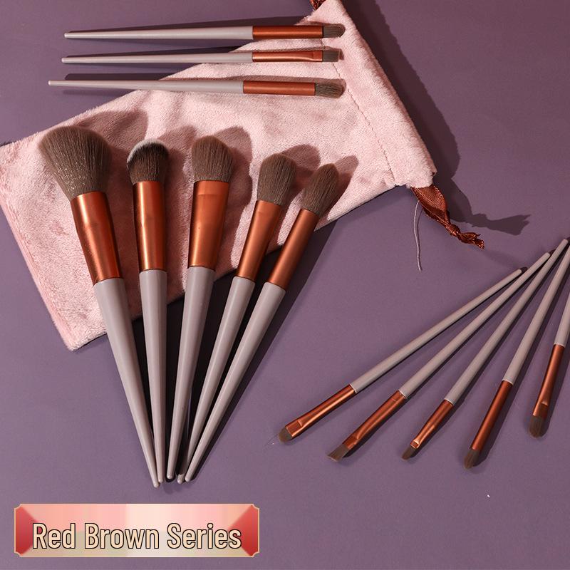 Sijiqing 13-Piece Makeup Brush Set: Powder, Eyeshadow, Foundation Brushes for Complete Makeup Application.
