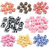 10-20pcs 12 16 20mm Stripe Acrylic Beads Colorful Round Loose Spacer Beads Big Hole Beads DIY Bracelet Jewelry Making Supplies