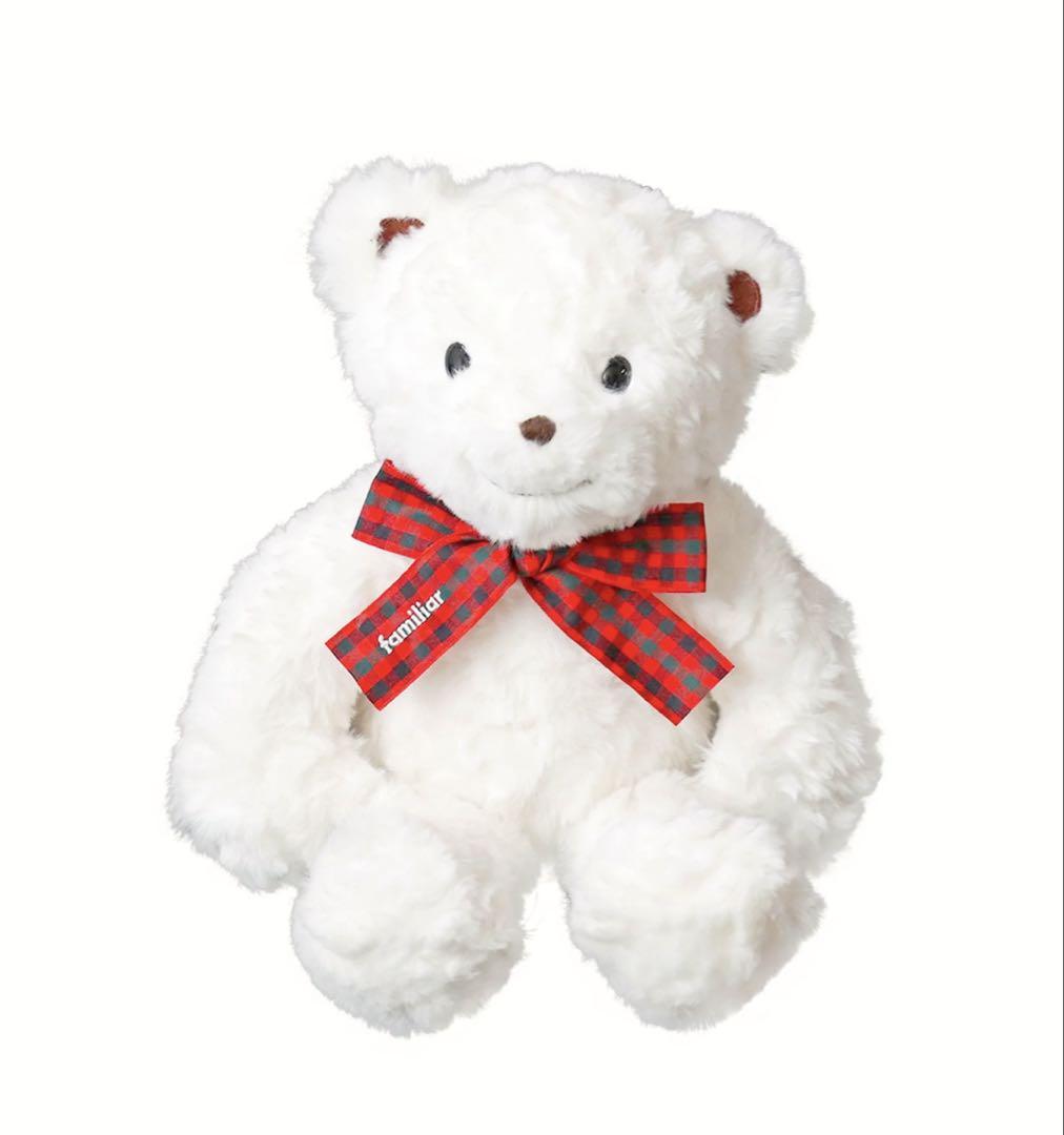

[USED] Familia Bear 75th Anniversary Familia Check Ribbon Teddy Bear, Approx. 34cm