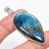Labradorite Gemstone Handmade 925 Sterling Silver Jewelry Pendant 2.36" KJ-116