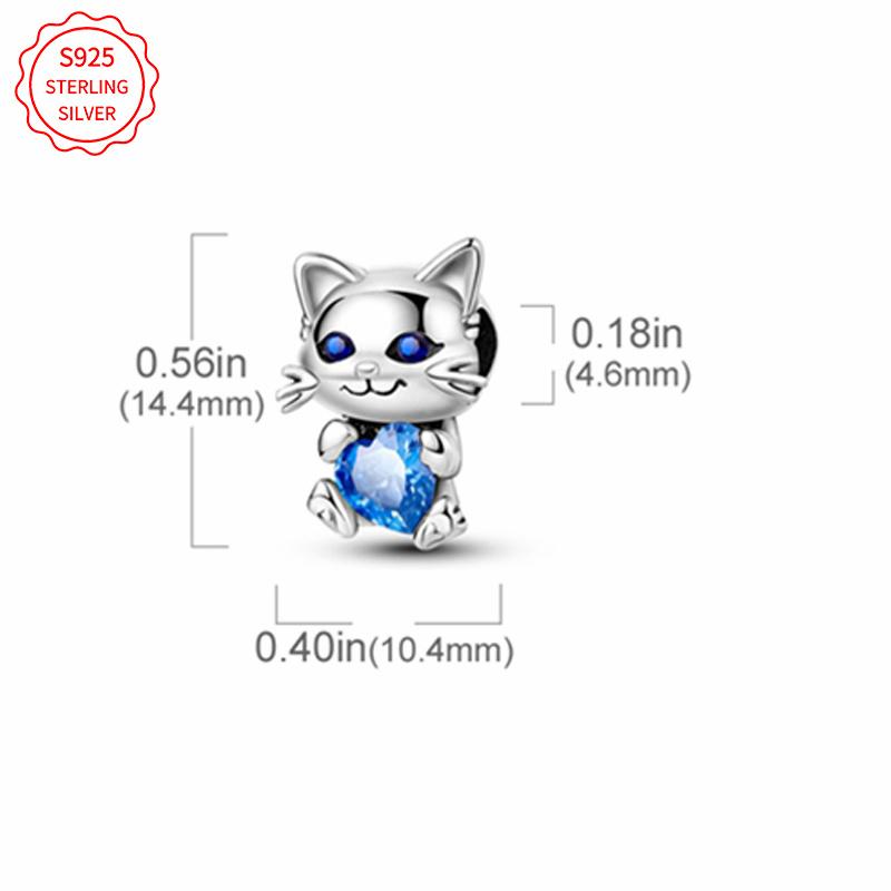 Copper Cat Heart Hugging Beads Charm Suitable For Women'S Exquisite Bracelets Diy Jewelry Gifts