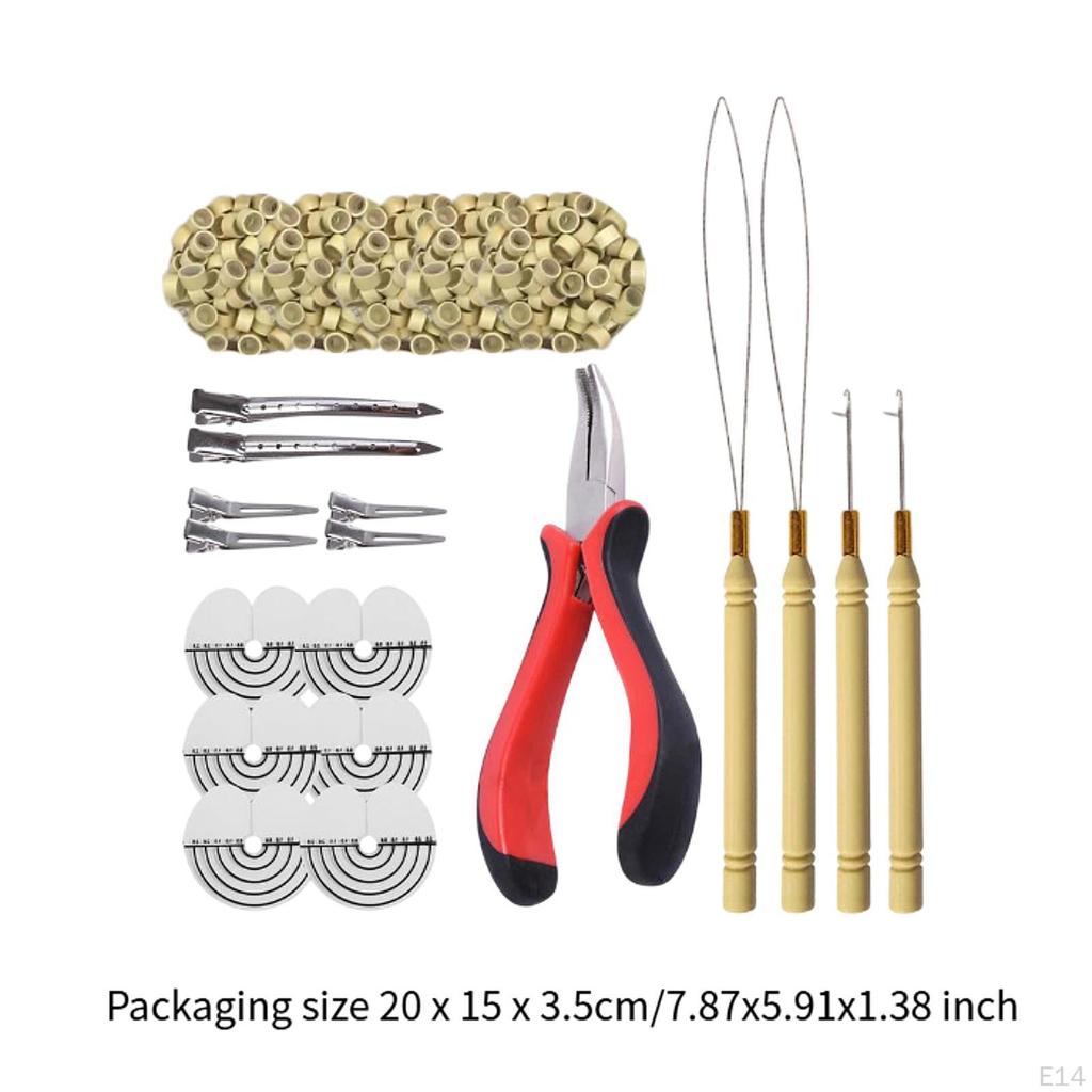 Haarverlängerungswerkzeug, Friseurbedarf, 500 Silikonperlenringe, Stylinggerät