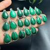 Handmade Spiritual Healing Crystal Stones 925 Silver Plated  Natural Malachite Water Drop Pendant  for Anti Stress and Anxiety