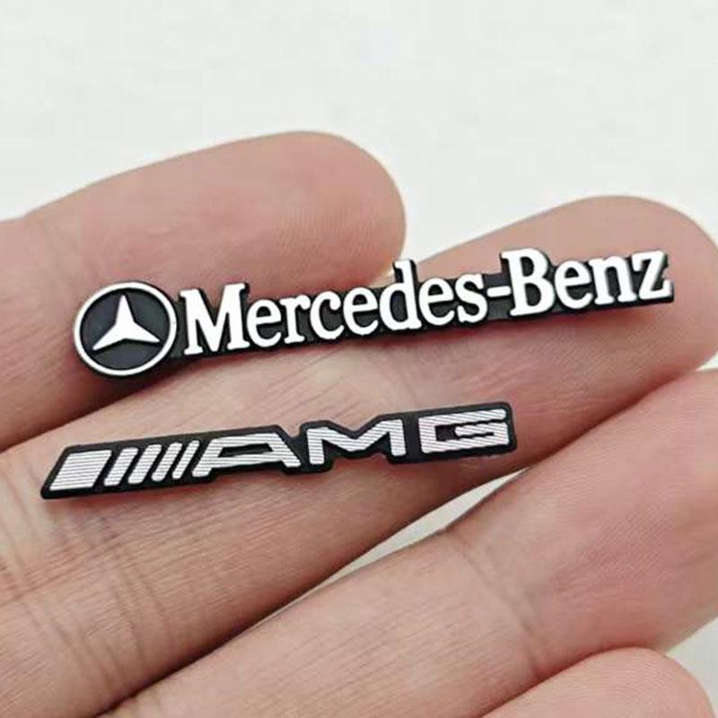 2/4/10pcs ABS Car Audio Decoration Sticker Logo Mercedes Benz And AMG Auto Badge Decal For Mercedes Benz AMG Car Accessories