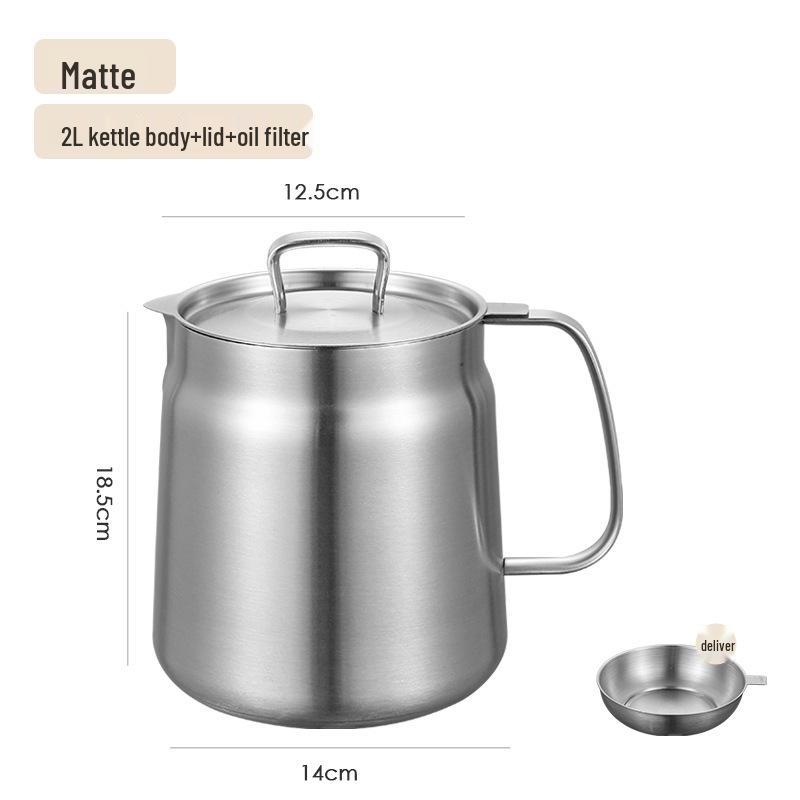Stainless Steel 304 Dual-Purpose Oil Filter Pot with Frying Basket and Lid