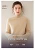 2024 Women's Autumn/Winter High Neck Seven-Needle Ribbed Cashmere Raglan Sweater