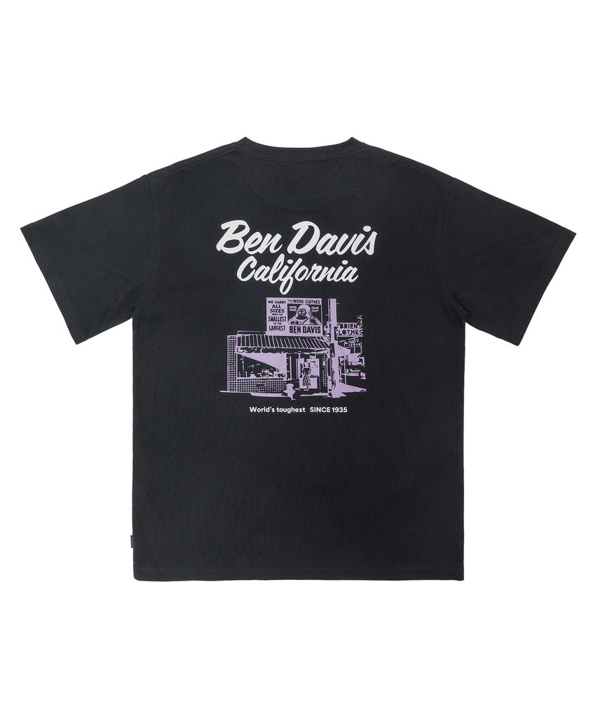 BEN DAVIS Original Store Print Tee Charcoal