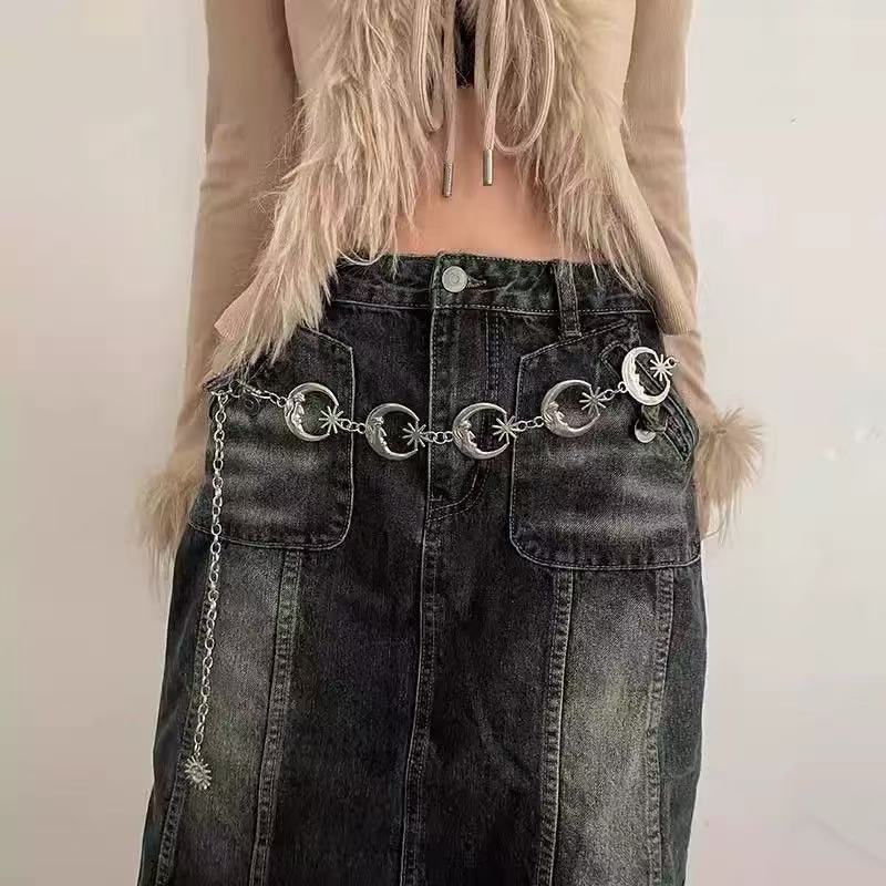Bohemia Ethnic Sliver Color Copper Coin Butterfly Waist Chain for Women Fashion Skirt Jeans Decoration Versatile Belt Jewelry