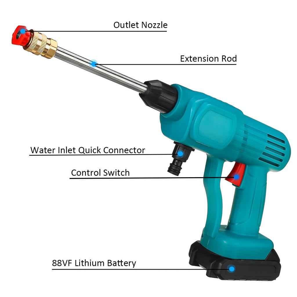 1500W Hochdruck Akku-Waschgerät Auto Sprühwasserpistolen Reinigungsmaschine