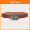 Retro Vintage Womens Pu Leather Belt With Alloy Buckle For Casual Fashion