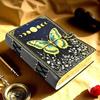 Butterfly Grimoire Journal – Celestial Leather Notebook | Lunar Moth Spell Book of Shadows
