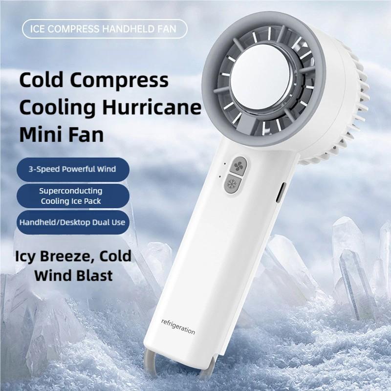 TINSOL Ice-Cooling High-Speed Handheld Fan Portable Mini Fan, Suitable for Travel, Camping, and Outdoors