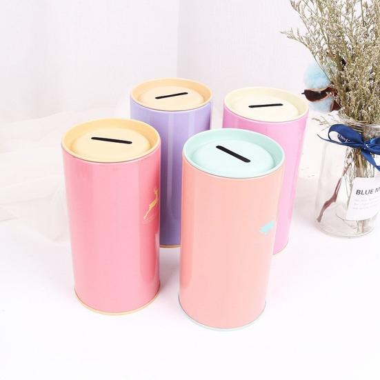 Kovové prasátko s velkou kapacitou, zvířecí vzor, ​​​​dětská válcová spořitelna, nástroj pro finanční správu