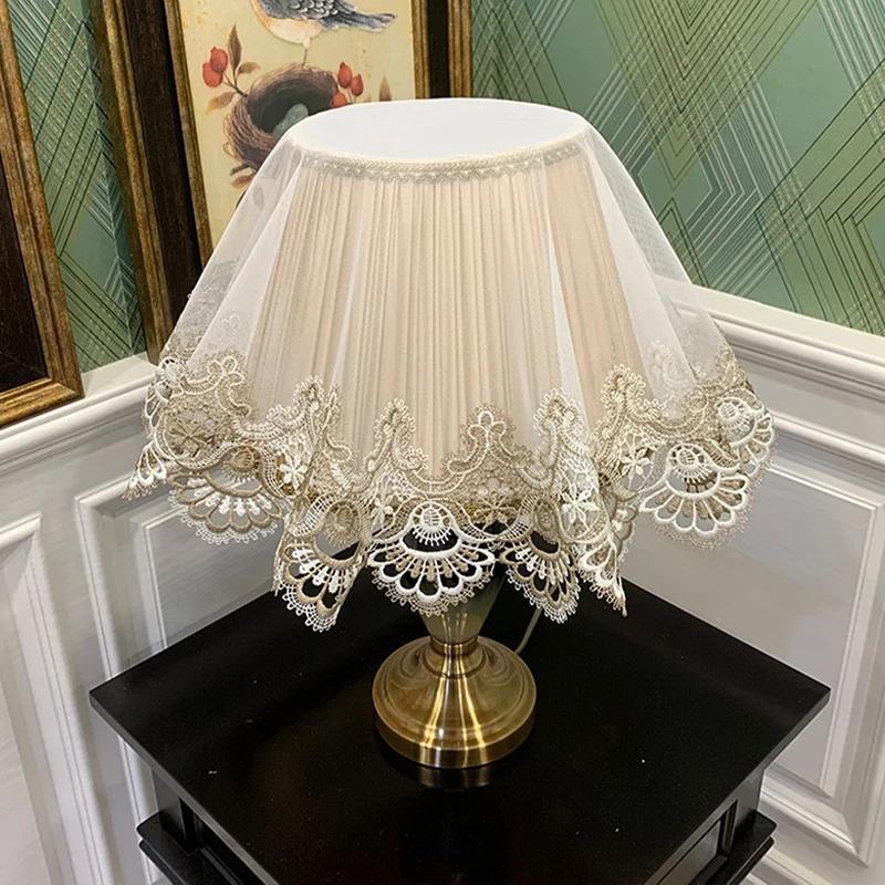 70cm European Style Table Lamp Dust Cover Fabric Tabletop Lamp Shade Embroidered Lace Dust-proof Covers Juicer Rice Cooker Cover