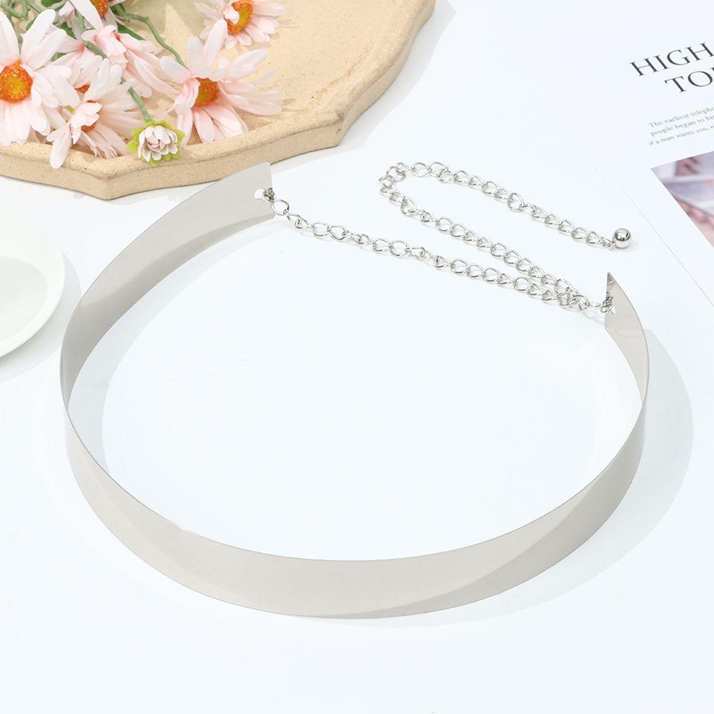 Gift Waist Ornament Mirror Waistband Wide Waist Belt Gold Silver Color Sequined Metal Wide Belt