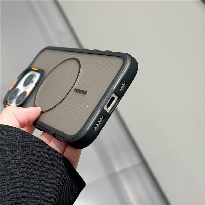For iPhone Luxury Translucence Color Frame Magsafe Magnetic Phone Case For iPhone 16E 15 14 Plus 13 12 Pro Max Protective Cover