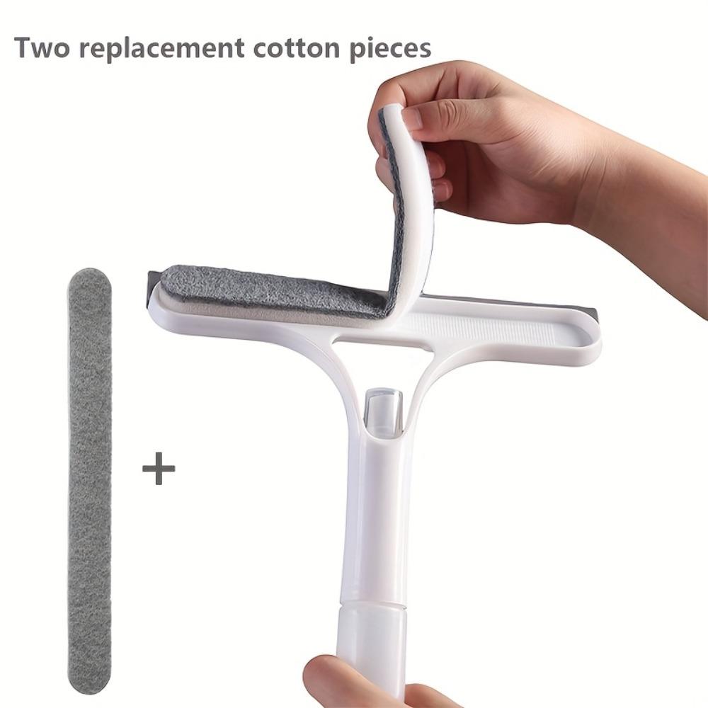 1PC Multi-functional Glass Cleaning Artifact, Cleaning Mirror Double-sided Can Be Brushed and Scraped with Watering Can Three-in-one Glass Scraping