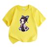 Kids Boys Girls 100% Cotton Crew Neck Short Sleeve T-Shirt, Cute Chibi Anime Butterfly Character Print Casual Soft Breathable Tee for Daily Wear Summe