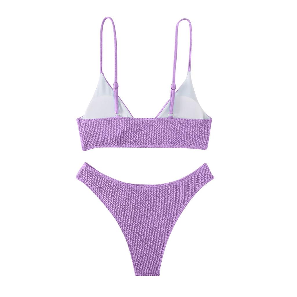 Women's Triangle Bikini Set Two Piece Swimsuit Quick Dry Soft Fabric Removable Padding Wireless Design Adjustable Straps