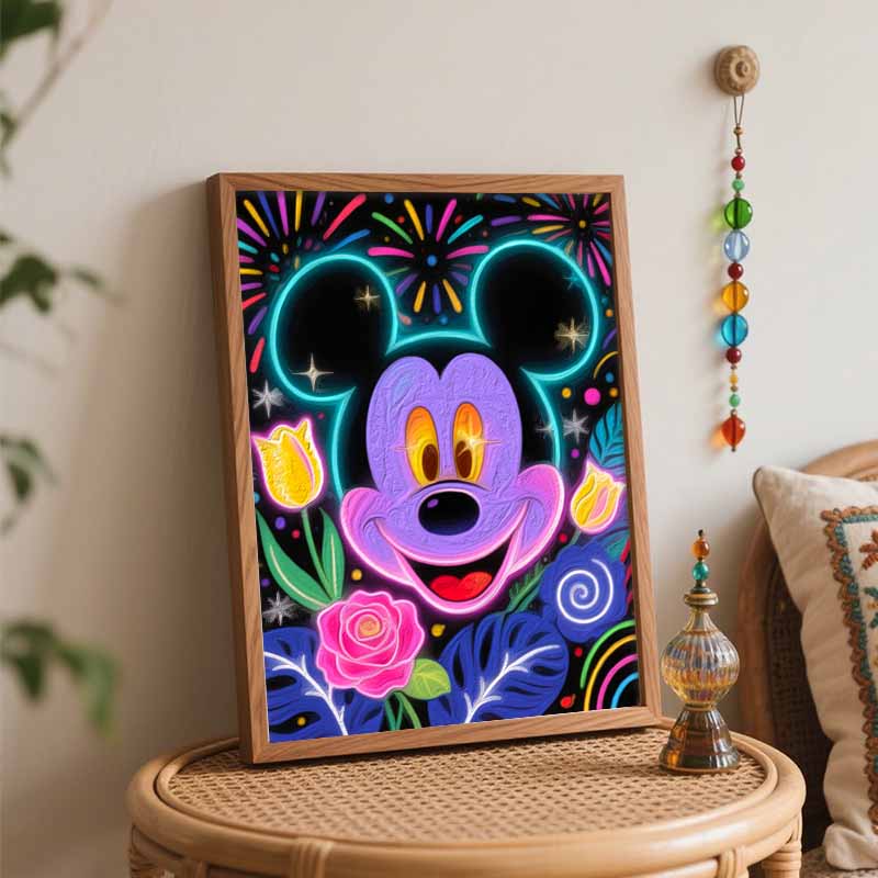 Disney Mickey Oil Painting Hand Painting Coloring Painting Handmade Diy Home Decoration Gift