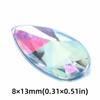 500pcs 8x13MM Drop Shaped Rhinestones Acrylic White AB DIY Rhinestones Flat Back Without Hole Clear Teardrop Rhinestones