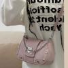 Damen Krokodil-Textur PU-Leder Achseltasche, Kette & Herz-Dekor Y2K Punk Hobo-Tasche, Trendige Vielseitige Lässige Umhängetasche