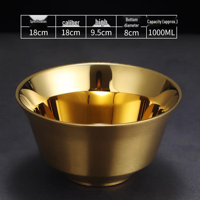 Korean 304 Stainless Steel Golden Dining Bowl