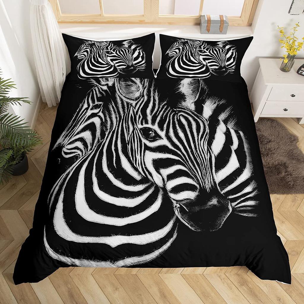 3D Zebra Digital Printing Duvet Set Bedding Set Three-Piece Set