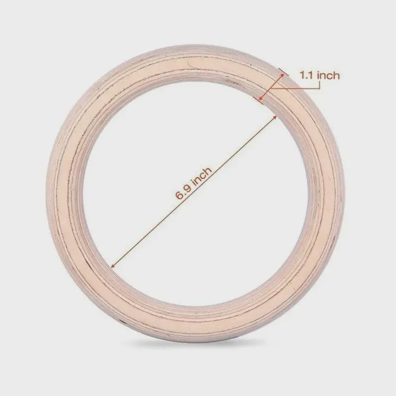 Set di Anelli da Ginnastica in Legno Regolabili per Fitness Indoor ed Esercizi a Casa