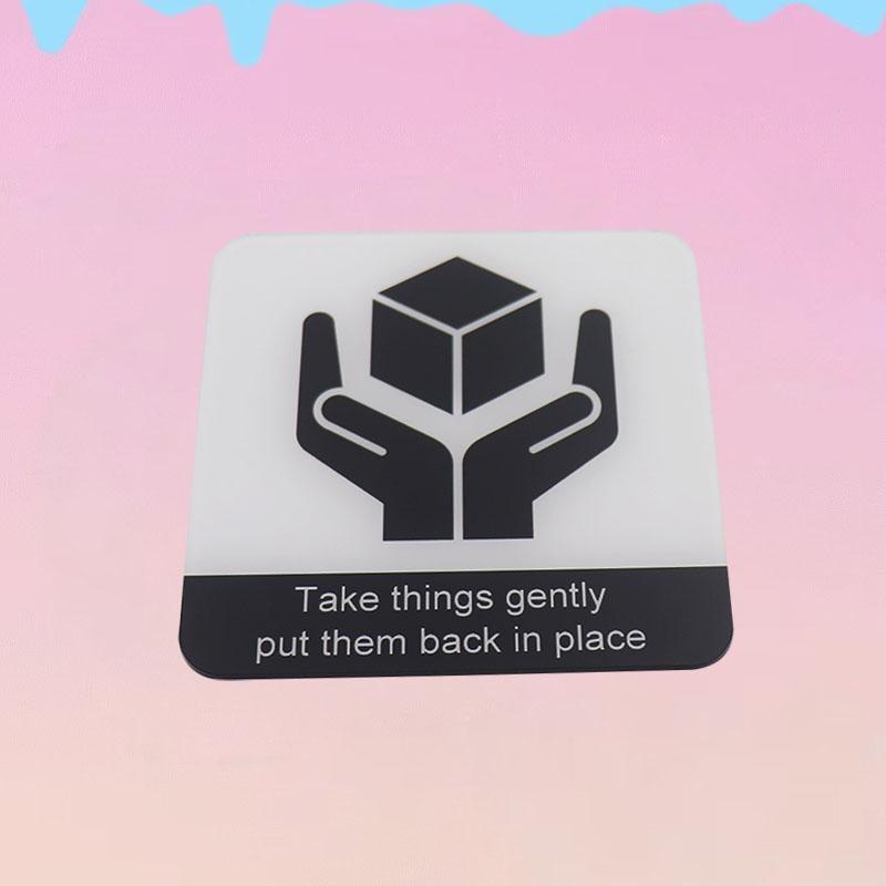Signage Take things gentlyput them back in place Sign Wall Label Sticker Warning Badge for Museums Exhibition halls Laboratories Gyms Supermarkets