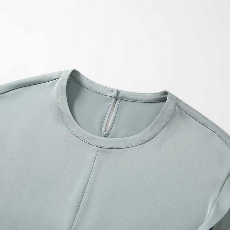 Anna Kou Relaxed Fit Twisted Waist Round Neck Top