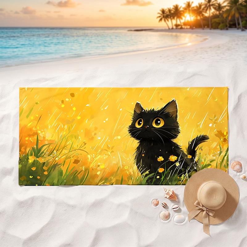 Cat Soft and Comfortable Beach Towel Perfect for Vacations and Poolside Use an Ideal Gift for Summer Holidays