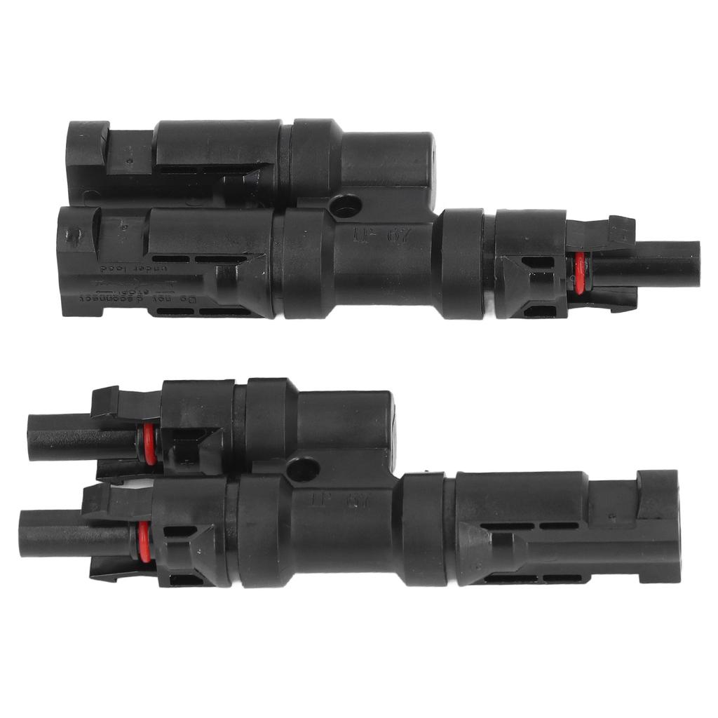 1 Pair Solar Branch Connector 2 to 1 Male Female Waterproof for PV Panel Cable 40A 1000V DC