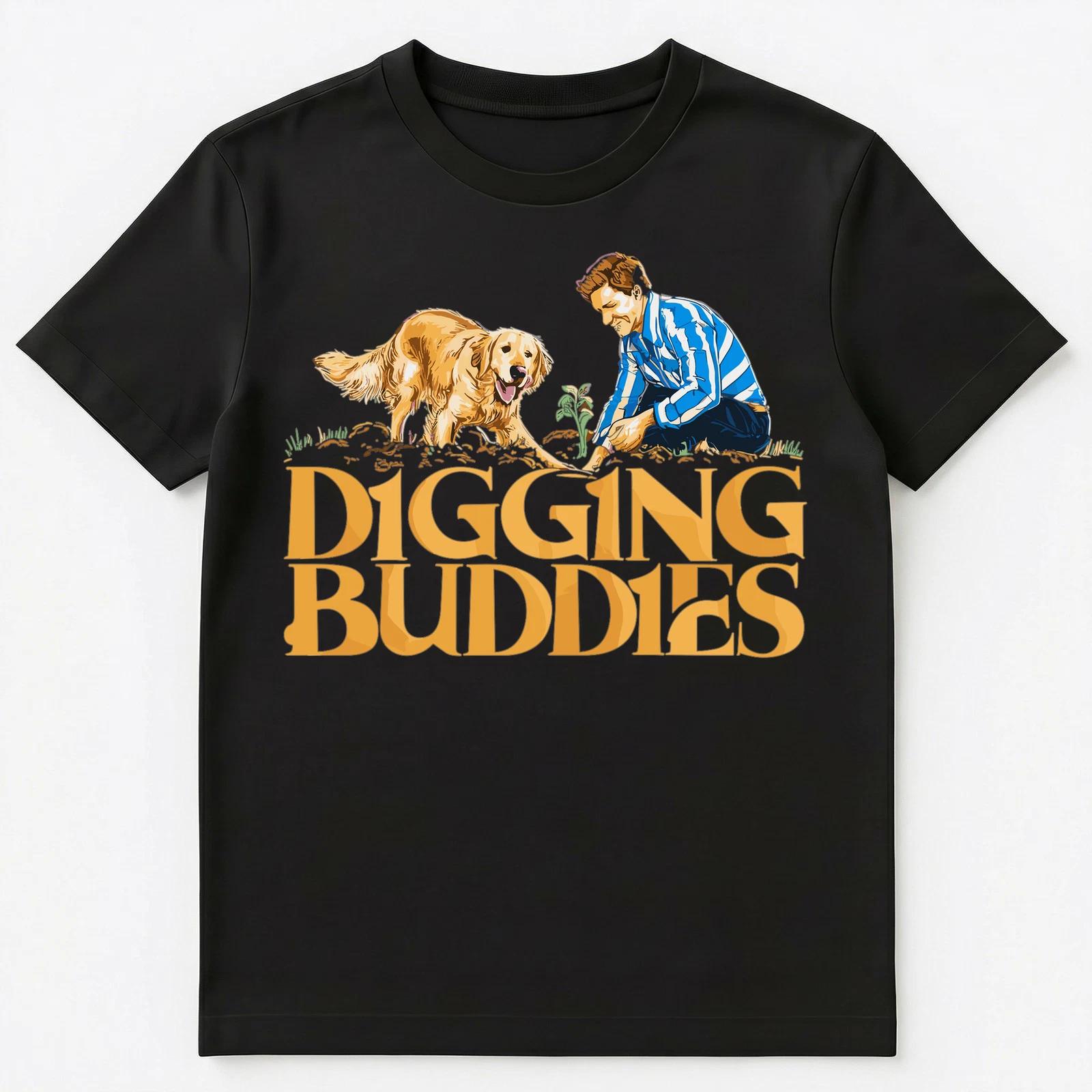 

Funny Dog And Gardening Digging Buddies Unisex T-Shirt M