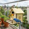 Hanging Bird Breeding Box Bird Cage Bird Feeder House Wood Bird House  Backyard Home