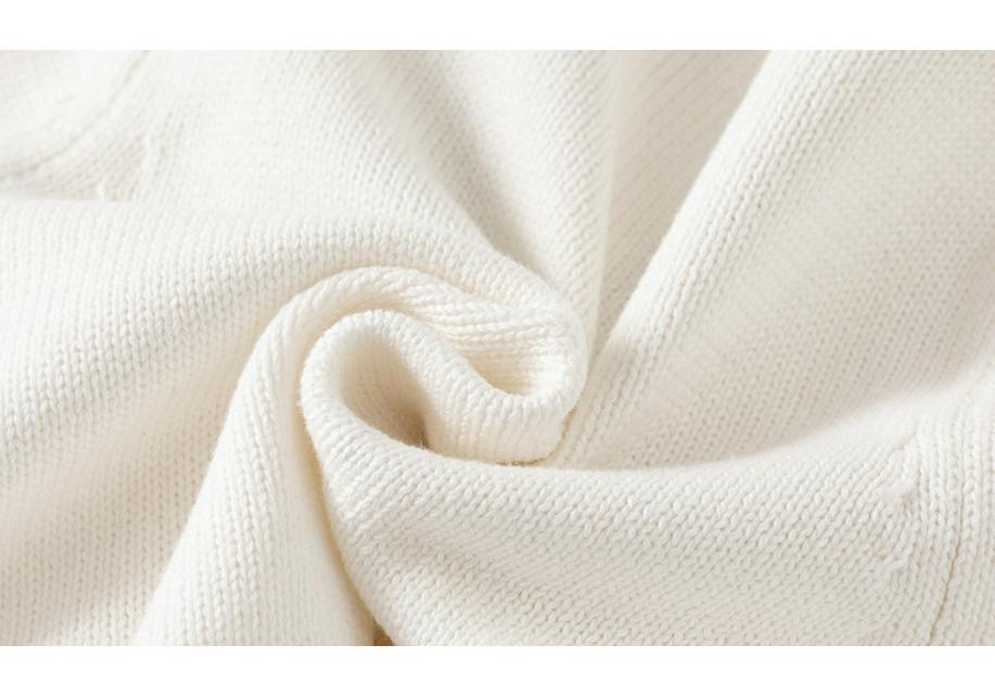 KuaJing Boys' Spring 2025 Thick Cotton Knit Cardigan Sweater, European & American Style, Single Layer, Open Front