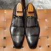 Business Dress British Men's Shoes Small Square Head High-end Cowhide Leather Shoes Men's, Gray Three-joint Engraved Munch Shoes