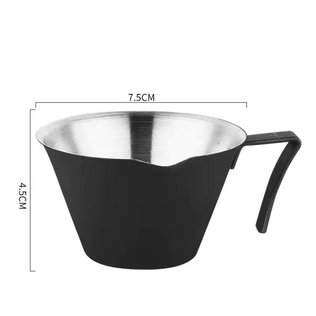 Espresso Measuring Cup, 100ml, Stainless Steel with Handle and Spout, Barista Coffee Carafe, Milk Espresso Accessory